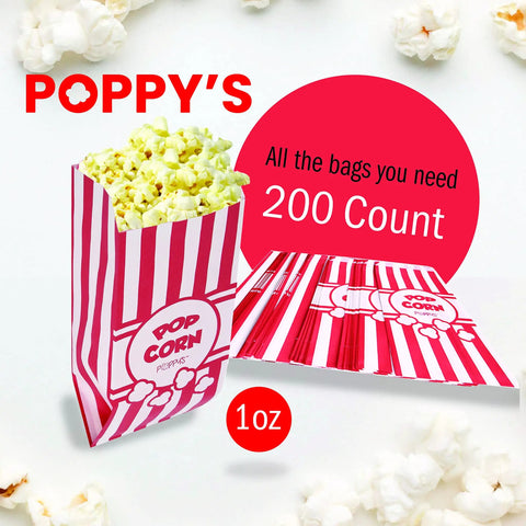 Carnival Themed 200 1oz Paper Popcorn Bags Concession Grade For Popcorn Machines And Popcorn Bars Perfect For Movie Nights Parties And Concessions Snack Station Supplies