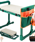 Garden Kneeler And Seat For Easy Potting, Weeding And Outdoor Tasks, Heavy Duty Foldable Stool With 10 Inch Thick Pad, Extendable Legs