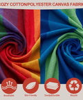 Close-up of colorful cotton polyester fabric from Single Person Brazilian Hammock With Carry Bag And Strong Ropes, Ultra Comfortable