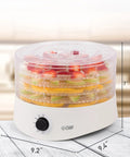 Premium Electric Food Dehydrator Packing Five BPA Free Trays For Backyard Jerky Dried Fruits And Fresh Herbs on countertop.