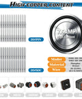 Deutsch DTM Connector Kit 60 Pieces With Solid Pins And Female Sockets For 20 22 AWG Wiring shown with 7.5AMP high current spec.