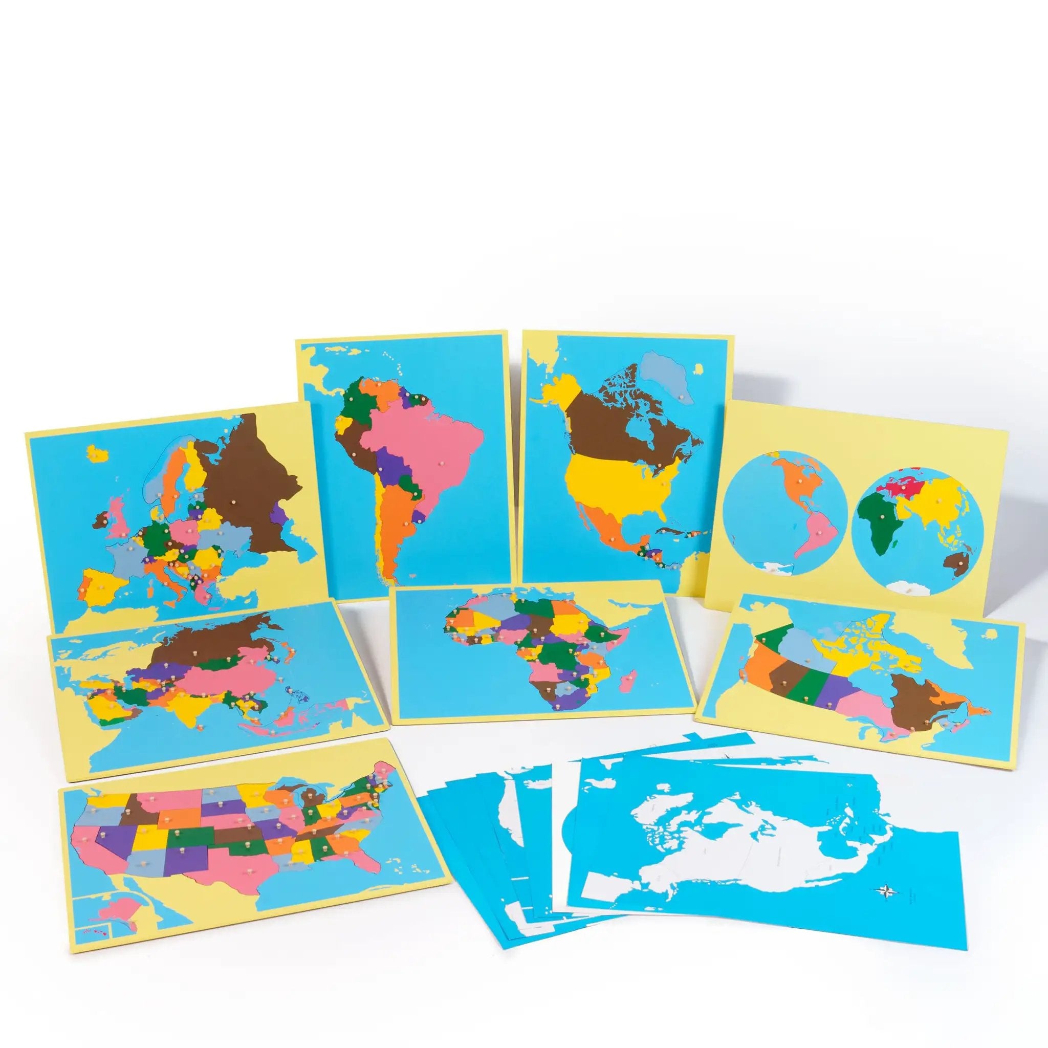 Montessori Wooden World Map Puzzle Set 23 Inch ✓