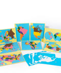 Montessori Wooden World Map Puzzle Set 23 Inch, 8 Geography Puzzles World USA Canada Europe Asia Africa North And South America With Control Cards