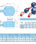Technical diagram of Low Profile 5 Ton Hydraulic Ram Cylinder With 7mm Stroke For Confined Spaces, dimensions and specs shown