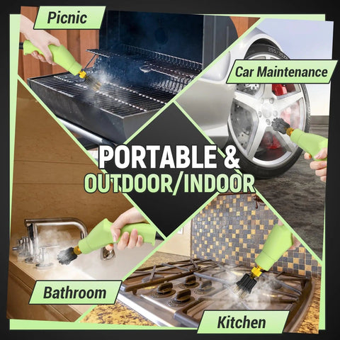10-In-1 Beast Mode Handheld Steam Cleaner With 2500W Power cleaning grill, car wheel, bathroom sink, and kitchen stove