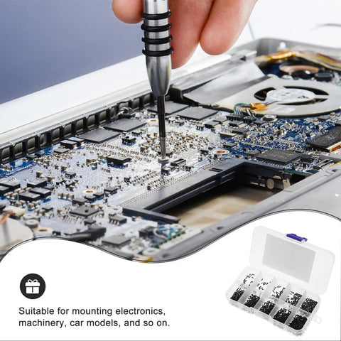 Using 1000Pcs Boxed Self Tapping Screws Set With Small Round Head Assortment M1.3 M1.4 M1.5 on electronics.