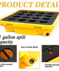 Image of Shop Ready Heavy Duty Spill Containment Platform With Drain And Non Slip Large Plastic Tray, 11 gallon capacity, non-slip surface, and easy drain feature.