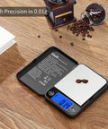 Ultra Accurate 0.01g Digital Pocket Scale With 500g Capacity For Lab Kitchen Coffee Jewelry And Food Black Portable Precision Weighing For On The Go Outdoors displaying 0.14g with coffee beans