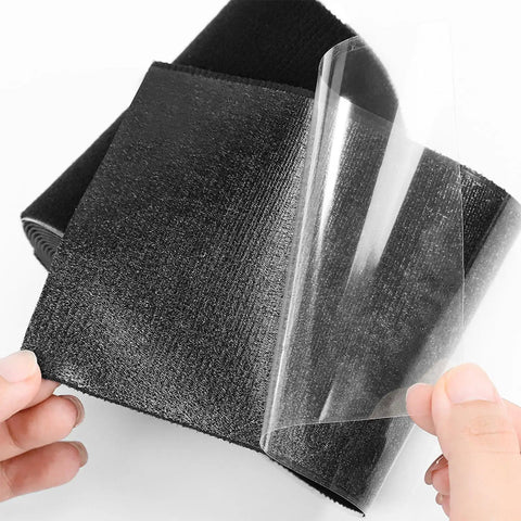 All-Purpose Fabric Repair Tape For Tents, Jackets, And Backpacks Self-Adhesive Polyester Patch Water Resistant Quick Fix For Gear And Outerwear On The Go, shown in black roll.