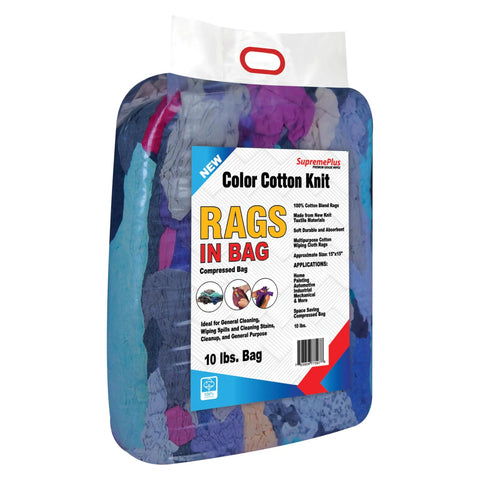 Cotton Knit Cleaning Rags 10 Pound Bag Bulk Assorted Colors For Painters Mechanics Auto Detailing Janitorial And Home Cleaning Shop Rags For Grease Spills And Daily Wipe Downs.