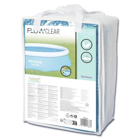 Hella Effective 10 Foot Solar Pool Cover That Locks In Heat And Shields Against Debris No Sweat Just Smart Drain Holes To Drop The Hassle Plus A Carry Bag For Easy Summer Relaxation in packaging.