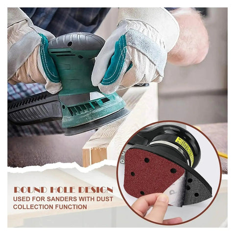 Ditch The Dust For Good With These 20Pcs Hook And Loop Sanding Discs Made From Premium Aluminum Oxide featuring a round hole design for sanders.