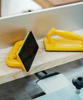 Heavy Duty Push Block And Push Stick Set For Table Saws Router Tables Band Saws on a wooden surface with safety grip features.