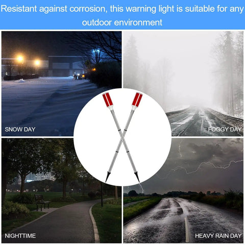 Solar Powered Driveway Markers Pack Of 10 Reflective Red Go To Lights For Night Visibility And Weatherproof Safety in varying weather conditions