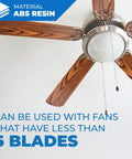 Oak And Walnut Finish 52 Inch Ceiling Fan Blade Replacement Set with fan installed on ceiling