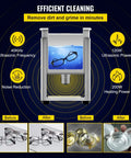 Pro Grade Heavy Duty 3 Liter Digital Ultrasonic Cleaning Bath With Adjustable Heater And Auto Timer, cleaning eyeglasses in water.