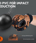 Cow Leather Work Gloves With Impact Protection For Auto, Construction, DIY And More, Water Resistant, Size XL Brown, 3D PVC Impact Reduction