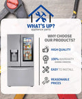 Infographic for Water Inlet Valve Replacement for Whirlpool Refrigerators IMV 8100 benefits and features.
