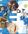10 Piece Reversible Airless Spray Tips Set With Tungsten Carbide Nozzles For Paint Sprayers in use on walls and fences