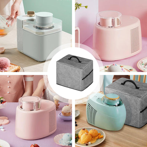 Heavy Duty Ice Maker Cover Dust Shield Waterproof Appliance Guard With Portable Pocket Storage Sleeve in kitchen setting