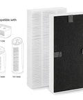 4 Pack Replacement Air Purifier Filters Dual Action HEPA Type FRF102B Compatible With FHT170W FHT180W FHT190W And Honeywell HRF201B