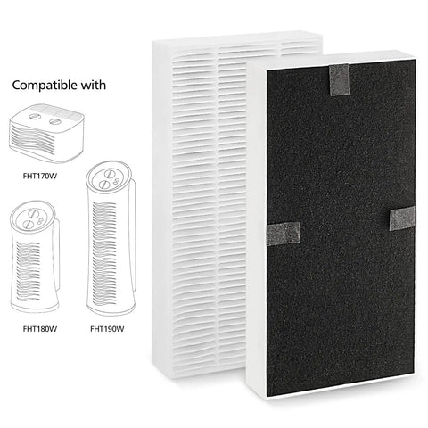 4 Pack Replacement Air Purifier Filters Dual Action HEPA Type FRF102B Compatible With FHT170W FHT180W FHT190W And Honeywell HRF201B