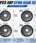 Image of 48P Spur Gear Set Featuring 76T 83T 86T 90T For 2WD RC Cars Like Slash Rustler Stampede Bandit Replacement Gears 4676 4683