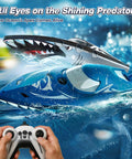 High Speed Predator Hull RC Boat For Kids And Adults Waterproof with remote in racing action on water, shark design