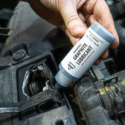 Powdered Graphite Lubricant Dry Graphite For All Purpose Use Odorless And Greaseless No Mess 1.13 Oz applied to metal component