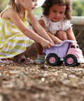 Children playing with Pink Dump Truck Toy For Toddlers, BPA Free And Phthalates Free Eco Friendly Plastic Play Vehicle