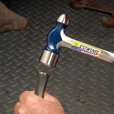 Ball Peen Hammer 12 Oz Pro Grade Metalworking Tool With Forged Steel Construction And Shock Reduction Grip USA Made