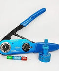 AF8 AS22520/1-01 Pro Grade Heavy Duty Crimp Tool Kit With UH2-5 Universal Positioner, crimp tool, positioner, and frame.