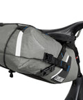 Mule 9 Bikepacking Rolltop Waterproof Saddle Bag For Tents And Gear With IPX5 Rating Easy Access Secure Mounting Reflective Trim
