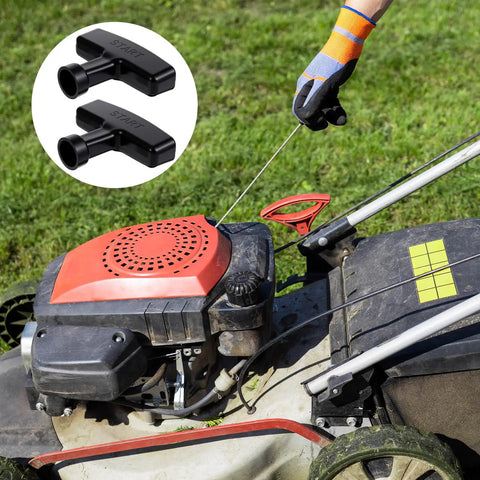 Two Pack Gas Engine Pull Starter Handles Heavy Duty Backup Grips For Lawn Mower Generator Chainsaw Trimmer Edger Brush Cutter And Other Small Engines Black Easy Grip Replacement Part on mower