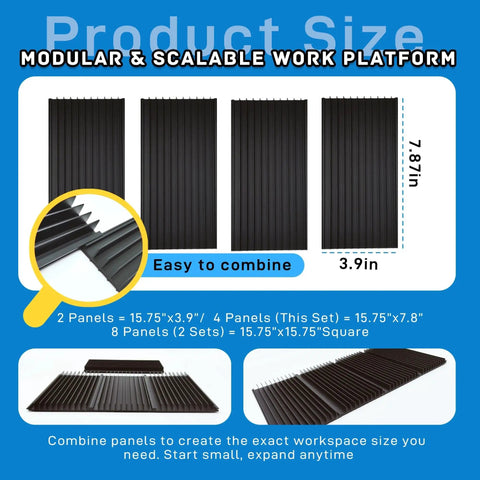 Two Pack Honeycomb Laser Bed Panels in Black Anodized Aluminum for Laser Engravers and Cutters modular setup