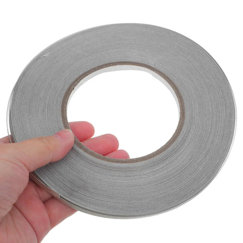 Double Sided Conductive Tape For Electrical Repairs And EMI Shielding, 5mm wide silver conductive cloth roll held by hand