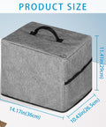 Gray Heavy Duty Ice Maker Cover Dust Shield Waterproof Appliance Guard with Portable Pocket Sleeve dimensions shown