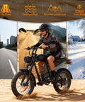 Electric Bike For Adults With 1600W Peak Motor 35 MPH Top Speed 60 Mile Range 18.9Ah Battery 20 Inch Fat Tire Moped E Bike Retro Style Headlights Shipped From USA Warehouse Durable Aluminum Frame For Comfort On All Terrain Rides on sand and snow