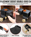 Dovetail Jig Guide With Eight Magnetic Modules Pro Grade For Woodworking Precision Layout And Marking 1 To 4 1 To 9 Ratios Plus 45 Degree And 90 Degree Guides Aluminum Alloy Build Hand Saw Cutting Gauge All In One Wood Joints Saw Guide Kit in use showing double-sided feature and module removal.