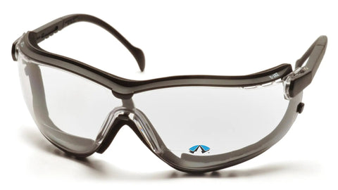 V2G Readers Eyewear With Clear Anti Fog Lens Plus 2.5 Diopter, Black Frame And Strap, Vented Headband And Temples, Adjustable Ratchet Fit