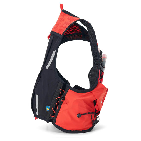 Pace Running Vest Hydration Pack With 2 UltraFlasks 8L Trail Backpack For Men And Women Red Medium side view