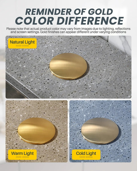 Hassle Free Brass Kitchen Sink Hole Cover With Sharp Brushed Gold Finish And Top Notch Rust Proof Metal Plug For Faucets And Taps Zero Fuss Installation Keeps Your Basins Looking Clean And Completely Solid As A Rock Year After Year