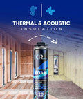 12 Pack Spray Foam Insulation Kit With Foam Gun And Cleaner Delivers Heavy Duty Thermal Shield And Sound Control For A No Sweat Weatherproof Patch On Walls And Doorframes in an interior under construction.