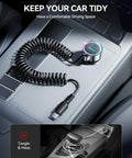 90W USB C Car Charger With 5-Foot 45W Coiled Cable Fast PD QC3.0 Multi-Device Car Charger in vehicle interior