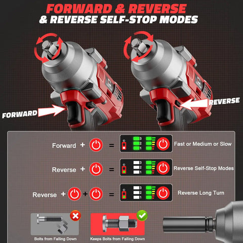 Cerycose Cordless Impact Wrench 1/2 Inch Compatible With Milwaukee 18v Battery 750 Ft Lbs High Torque Brushless Electric Impact Gun Led Light & 6 Sockets Bare Tool Ready For Any Job