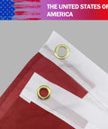Close-up of red and white Patriotic Pleated Fan Flags Set with grommets, part of the 6 Pcs, 3 By 1.5 Feet American Buntings Banner.