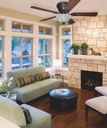 Living room with Wyman Brushed Nickel Flush Mount Ceiling Fan With Light 42 Inch Hugger Bedroom Fan Five Blades Frosted Ribbed Glass Light