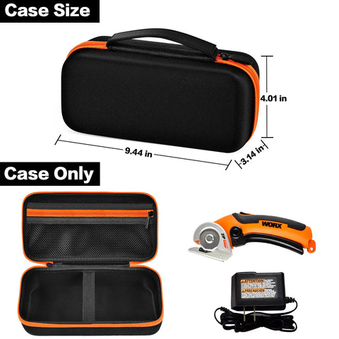 Compact, Rugged Tool Case For ZipSnip And SnapFresh Cordless Scissors With Zipper Mesh Pocket, black case, open view included