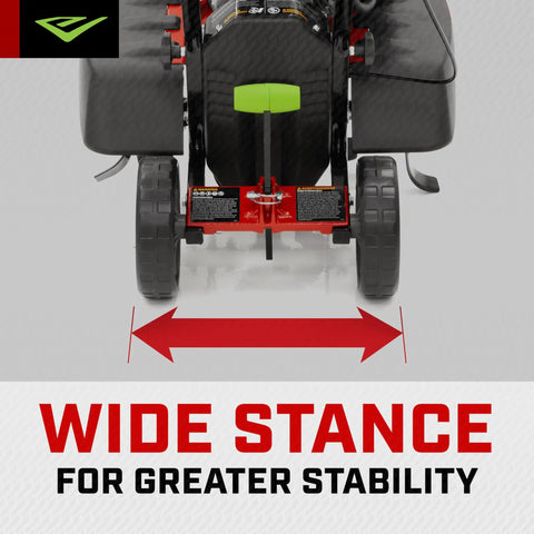 Versa 2-In-1 Tiller Cultivator Equipped With 99cc 4-Cycle Viper Engine showing wide stance for stability