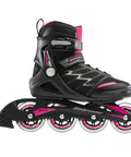 Advantage Pro XT Women's Inline Skates For Beginners With Supportive Shell And Cushioned Liner, Black And Pink Fitness Skates, UK Size 7
